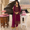 Chiffon Embroidered stitched 3pc Suit – Mulberry Grape